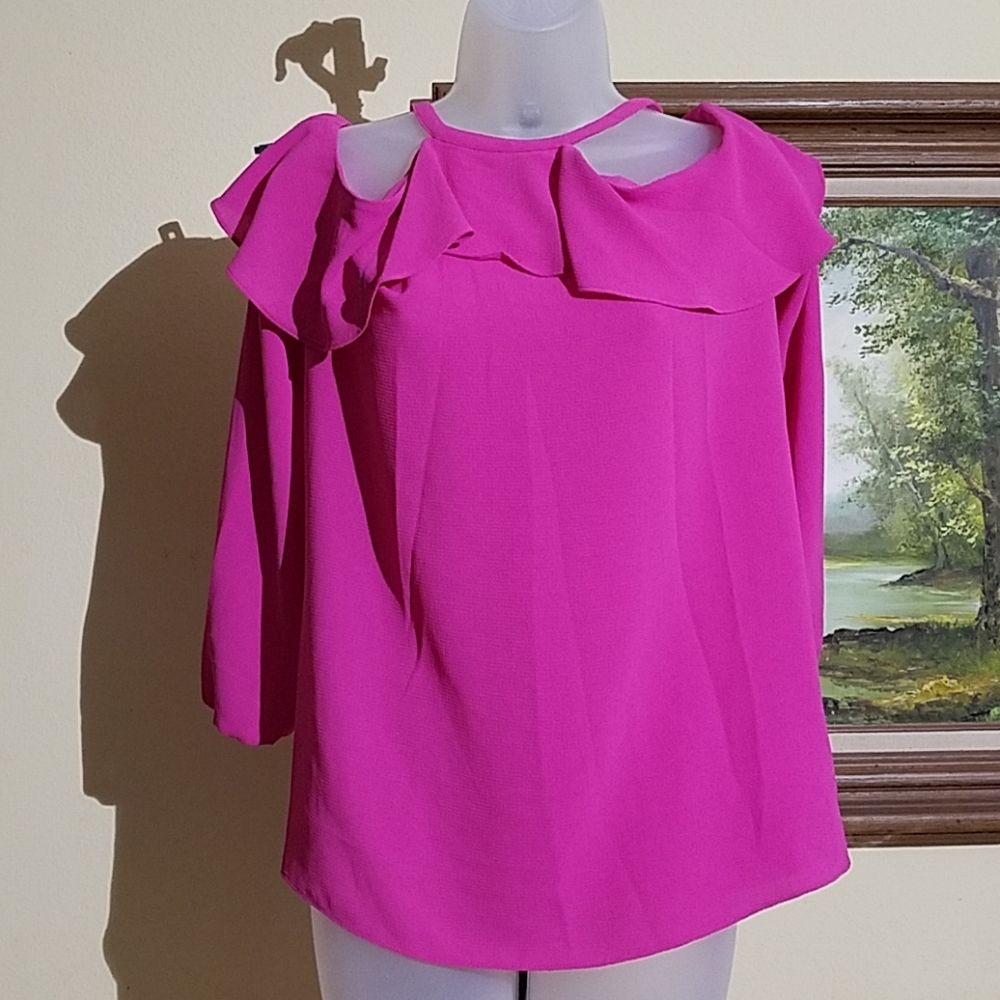 Michael Michael Kors cold shoulder blouse m1 - Picture 1 of 6